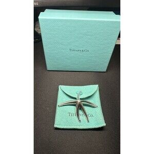 Tiffany & Co Starfish Pin Brooch Silver Gift Pouch Peretti Vintage Ocean Lover
